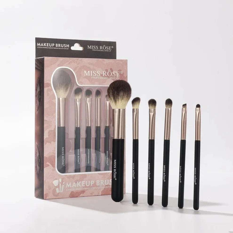 Miss Rose - Professional 6 Marble Makeup Brush Set